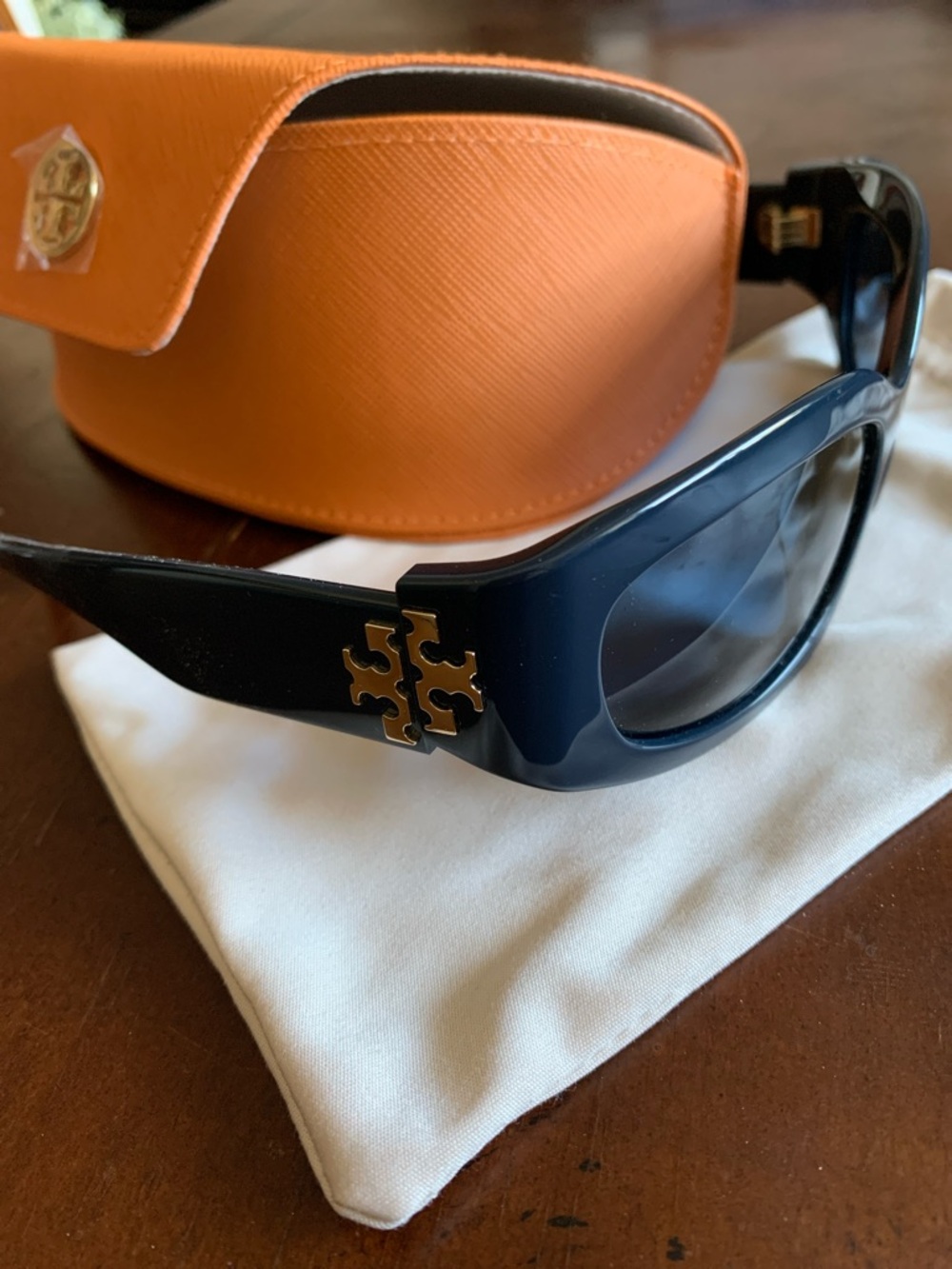 Tory Burch TY7211 Navy  Sunglasses with Gold Logo Accent